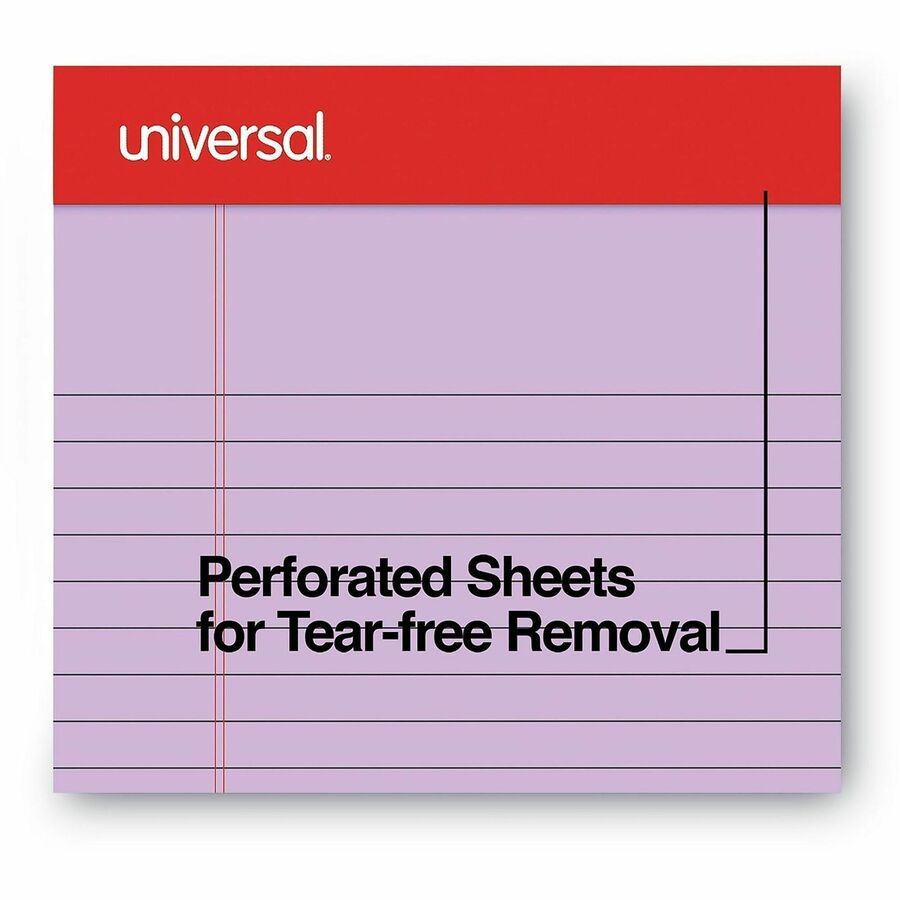 Universal Notepad - 1 Subject(s) - Tape Bound - Narrow Ruled Margin - 5" x 8" Sheet Size x 8" Length - Assorted Pastel Paper - Paperboard Cover - 6 / Pack