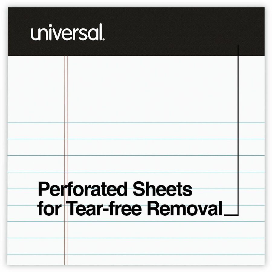 Universal Notepad - 1 Subject(s) - Tape Bound - Narrow Ruled Margin - 5" x 8" Sheet Size x 8" Length - White Paper - Chipboard Cover - 12 / Pack