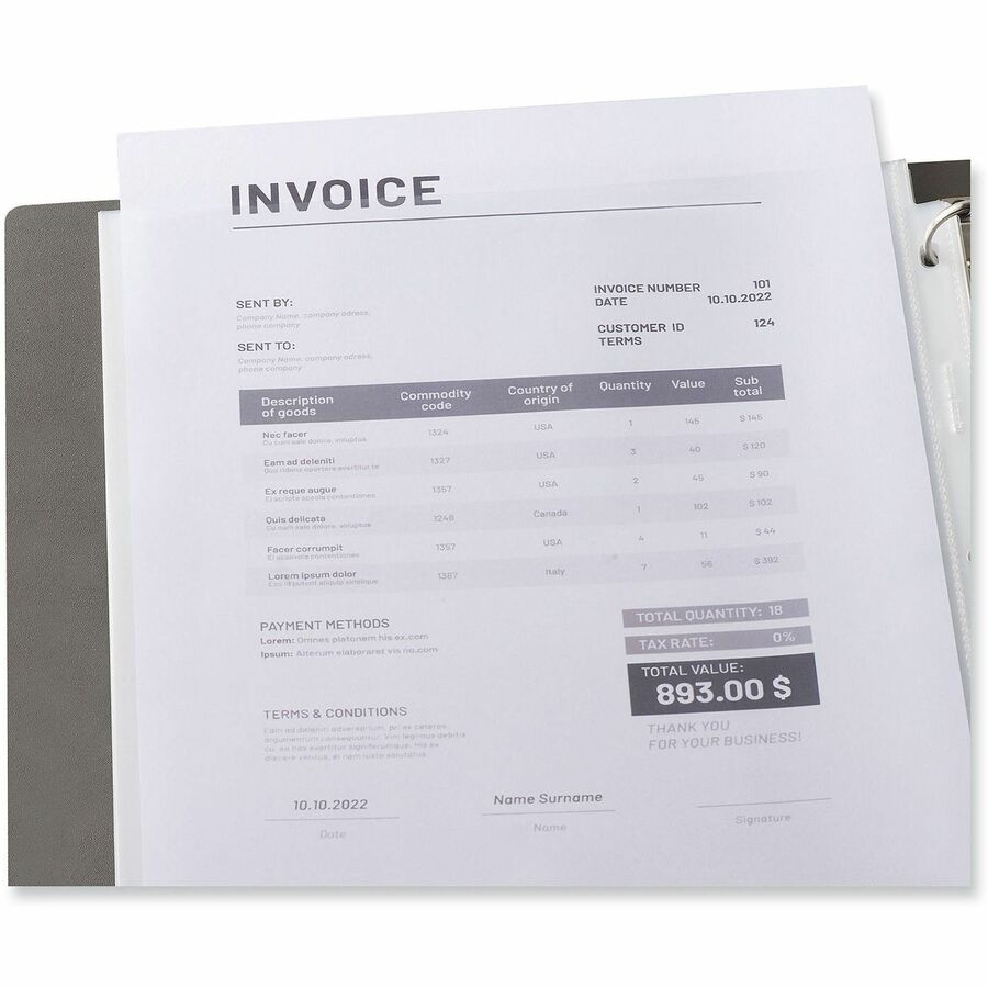 Universal Sheet Protector - 0.3" Height x 9.4" Width x 11.4" Length - 70 x Sheet Capacity - For Letter 8 1/2" x 11" Sheet - 3 x Holes - Ring Binder - Top Loading - Clear - Poly, Polypropylene - 25 / Pack