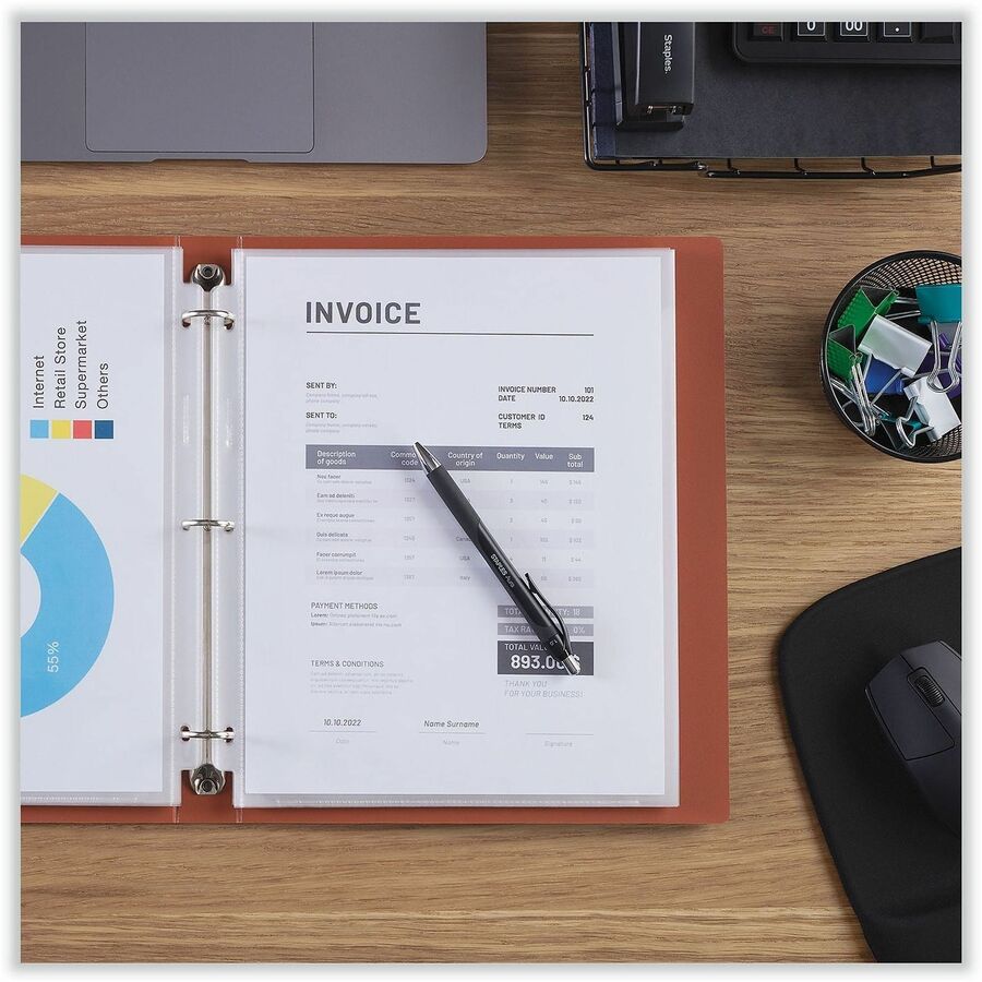 Universal Sheet Protector - 0.3" Height x 9.4" Width x 11.4" Length - 70 x Sheet Capacity - For Letter 8 1/2" x 11" Sheet - 3 x Holes - Ring Binder - Top Loading - Clear - Poly, Polypropylene - 25 / Pack