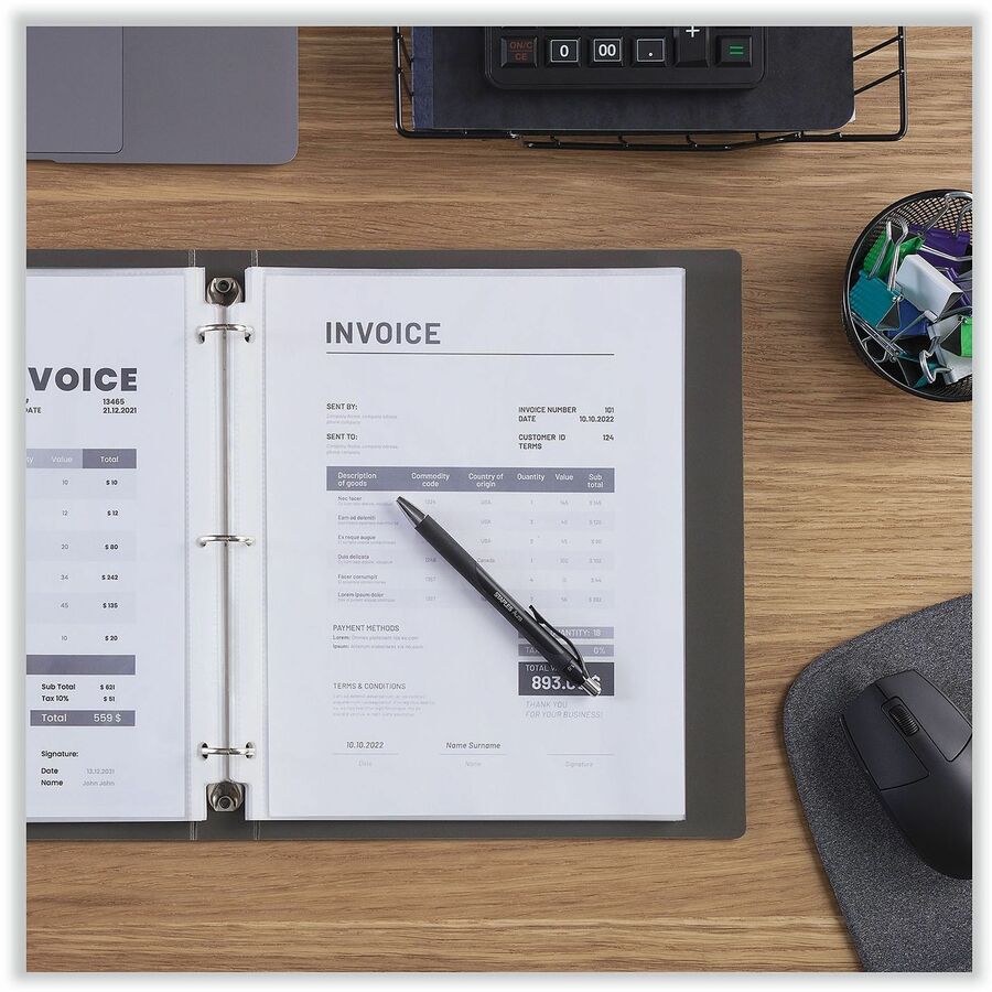 Universal Sheet Protector - 2" Height x 9.6" Width x 11.6" Length - 200 x Sheet Capacity - For Letter 8 1/2" x 11" Sheet - 3 x Holes - Top Loading - Clear - Poly - 200 / Pack