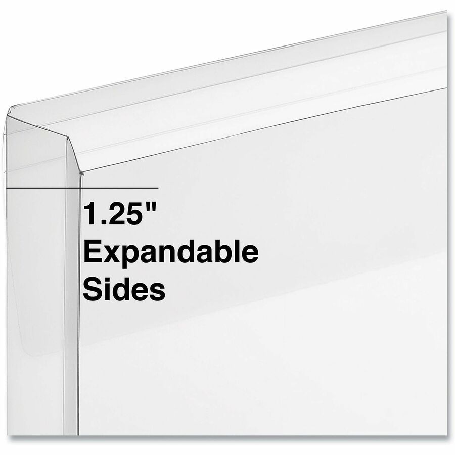 Universal Top Opening Poly Envelopes, 1.25" Expansion, Letter Size, Clear, 10/Pack - File - Letter - 9 49/64" Width x 11 47/64" Length - String/Button - Clear - Plastic, Polypropylene - 10 / Pack
