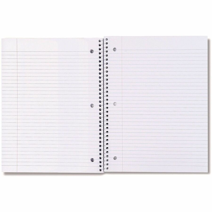 Universal Notebook - 1 Subject(s) - 70 Sheets - Spiral - College Ruled, Medium Ruled Front Ruling - 10 1/2" x 8" Sheet Size - White Paper - Assorted Paperboard Cover - 4 / Pack