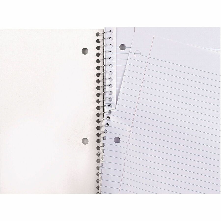 Universal Notebook - 1 Subject(s) - Spiral - College Ruled Front Ruling - 3 Hole(s) - 10 1/2" x 8" Sheet Size - White Paper - Black Paperboard Cover