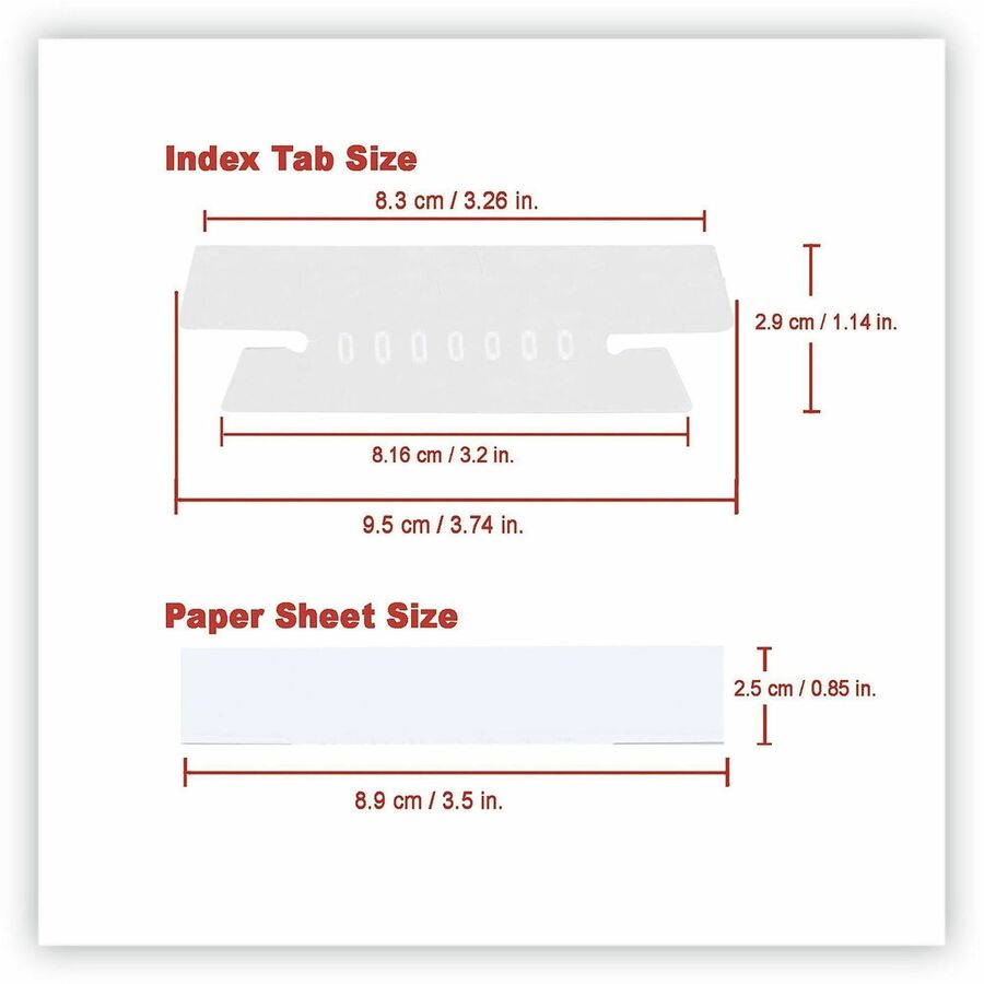 Universal Hanging File Folder Plastic Index Tabs, 1/3-Cut, Clear, 3.7" Wide, 50/Pack - Blank Tab(s) - 1/3 - 1.10" Tab Height x 3.70" Tab Width - Clear Plastic Tab(s) - Translucent, Sturdy, Durable, Moisture Resistant - 50 / Pack