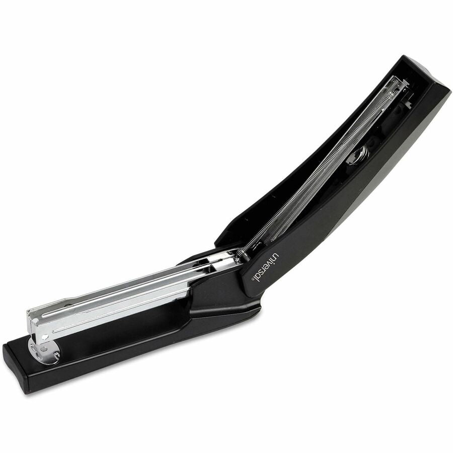 Universal Stand UP Desktop Stapler - Staples Upto 20 Sheet - Holds Upto 210 Staple - Full Strip - Staple Size: 0.25" - 4" Throat Depth - 0.50" Crown Width - Top Loading - Black, Gray - Metal, Plastic - 1 Each