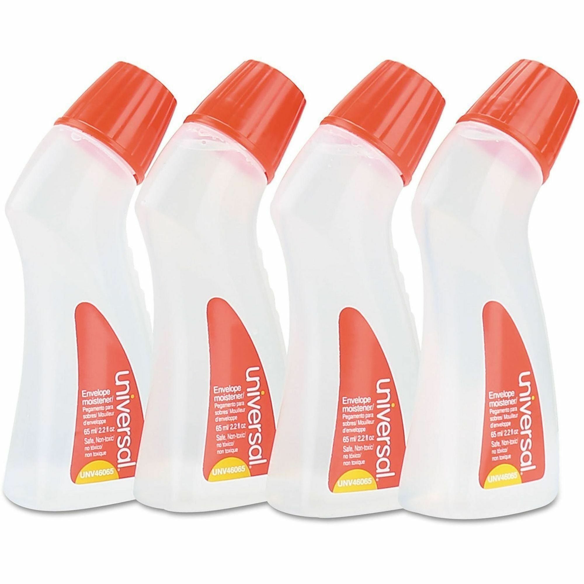 Universal Envelope Moistener - 2.20 oz - Clear - Adhesive, Clog-free, Fast-drying, Non-toxic - Polymer - 4 / Pack