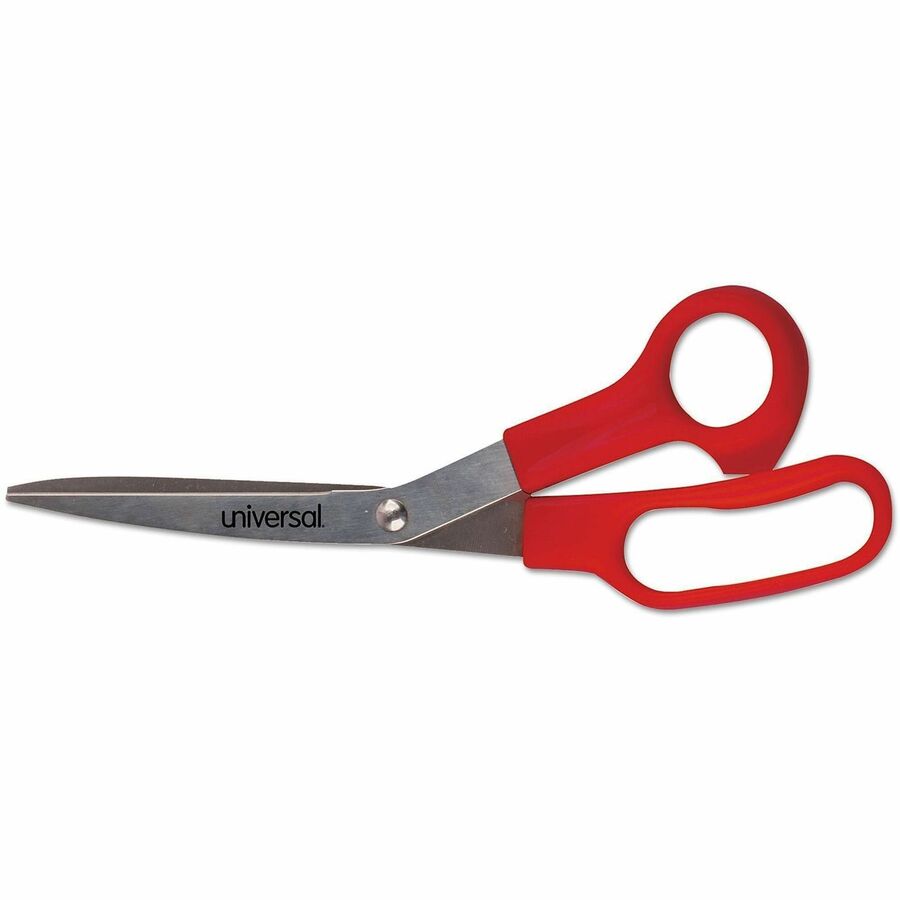 Universal Scissors - 3" Cutting Length - 7.8" Overall Length - Bent-right - Stainless Steel - Pointed Tip - 3 / Pack