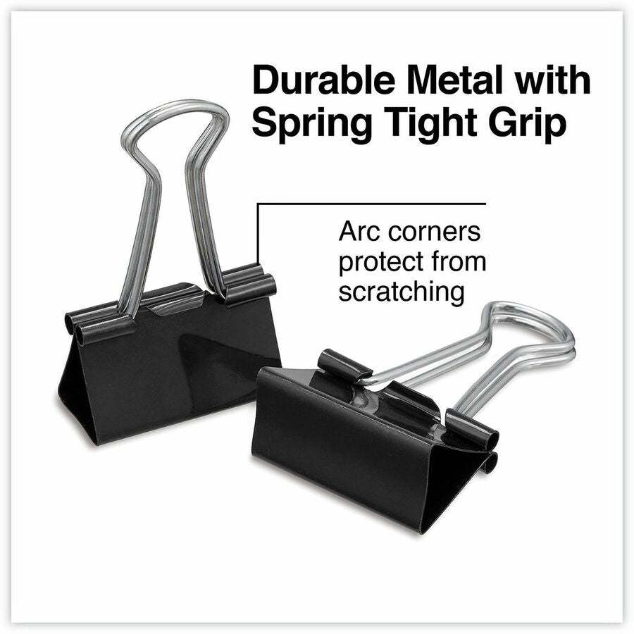 Universal Binder Clip Zip-Seal Bag Value Pack, Medium, Black/Silver, 36/Pack - Medium - 1.3" Width - 0.63" Size Capacity - Black, Silver - Metal, Steel Wire - 36 / Pack