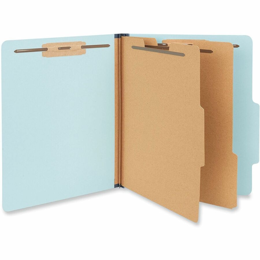 Universal 2/5 Tab Cut Letter Classification Folder - 8 1/2" x 11" - 2 1/2" Expansion - 6 Fastener(s) - 2" Fastener Capacity - Top Tab Location - Assorted Tab Position - 2 Divider(s) - Light Blue - 20 Box