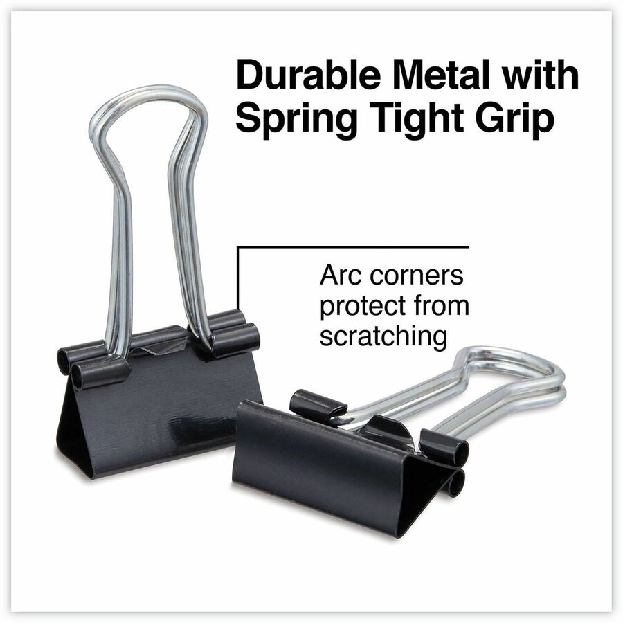 Universal Binder Clip Zip-Seal Bag Value Pack, Small, Black/Silver, 144/Pack - Small - 0.7" Width - 0.38" Size Capacity - Black, Silver - Metal, Steel Wire - 144 / Pack