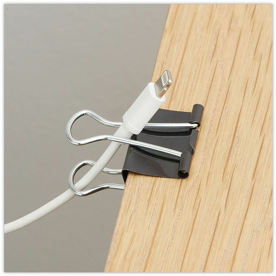 Universal Binder Clips Value Pack, Small, Black/Silver, 36/Box - Small - 0.7" Width - 0.38" Size Capacity - Black, Silver - Metal, Steel Wire - 36 / Box