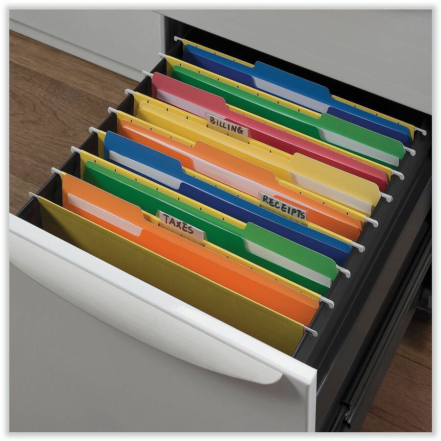 Universal 1/3 Tab Cut Letter Top Tab File Folder - 8 1/2" x 11" - 3/4" Expansion - Assorted Tab Position - 14 pt. - Stock - 50 Box