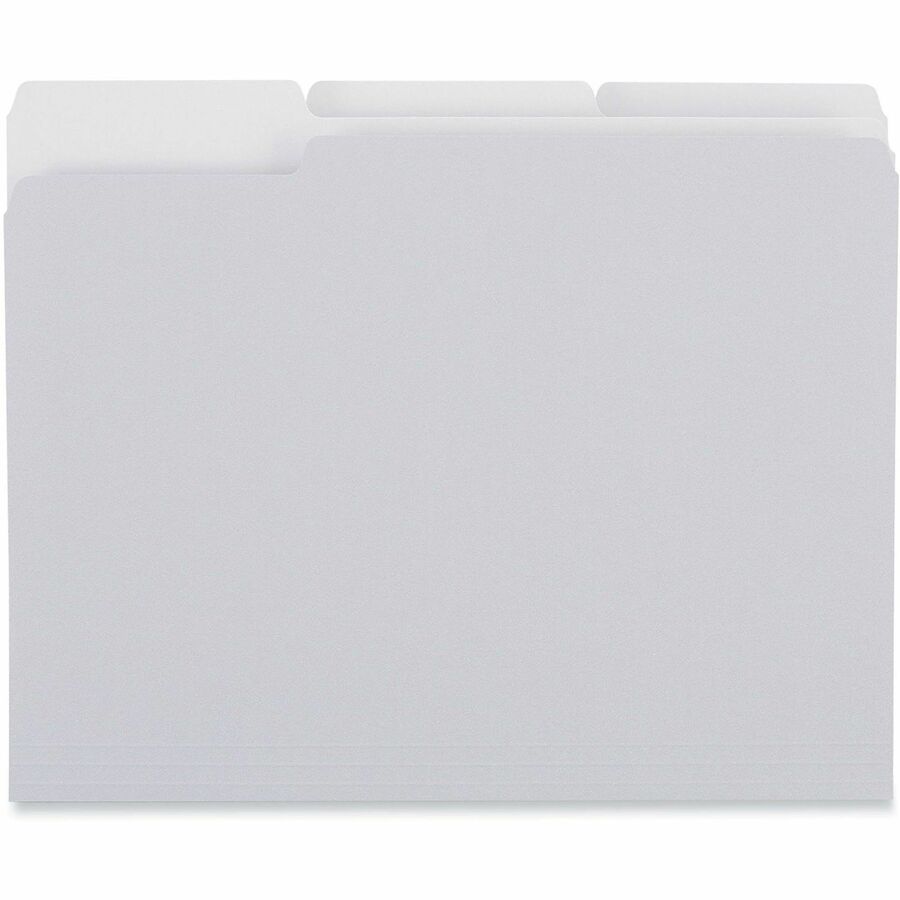 Universal 1/3 Tab Cut Letter Top Tab File Folder - 8 1/2" x 11" - 3/4" Expansion - Assorted Tab Position - 11 pt. - Paper Stock - 100 Box