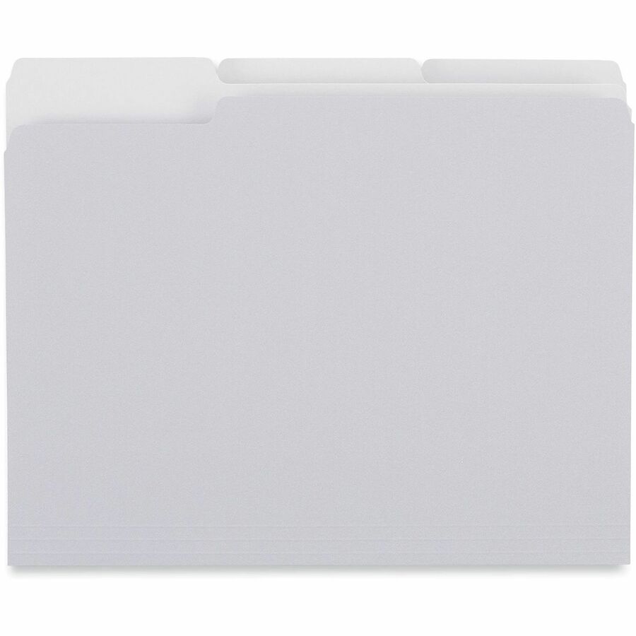 Universal 1/3 Tab Cut Letter Top Tab File Folder - 8 1/2" x 11" - 3/4" Expansion - Assorted Tab Position - 11 pt. - Paper Stock - 100 Box