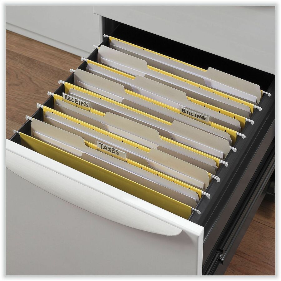 Universal 1/3 Tab Cut Letter Top Tab File Folder - 8 1/2" x 11" - 3/4" Expansion - Assorted Tab Position - 11 pt. - Paper Stock - 100 Box