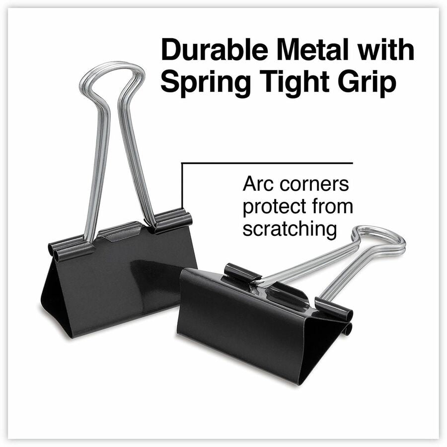 Universal Binder Clip Zip-Seal Bag Value Pack, Large, Black/Silver, 36/Pack - Large - 2" Width - 1" Size Capacity - Black, Silver - Metal, Steel Wire - 36 / Pack