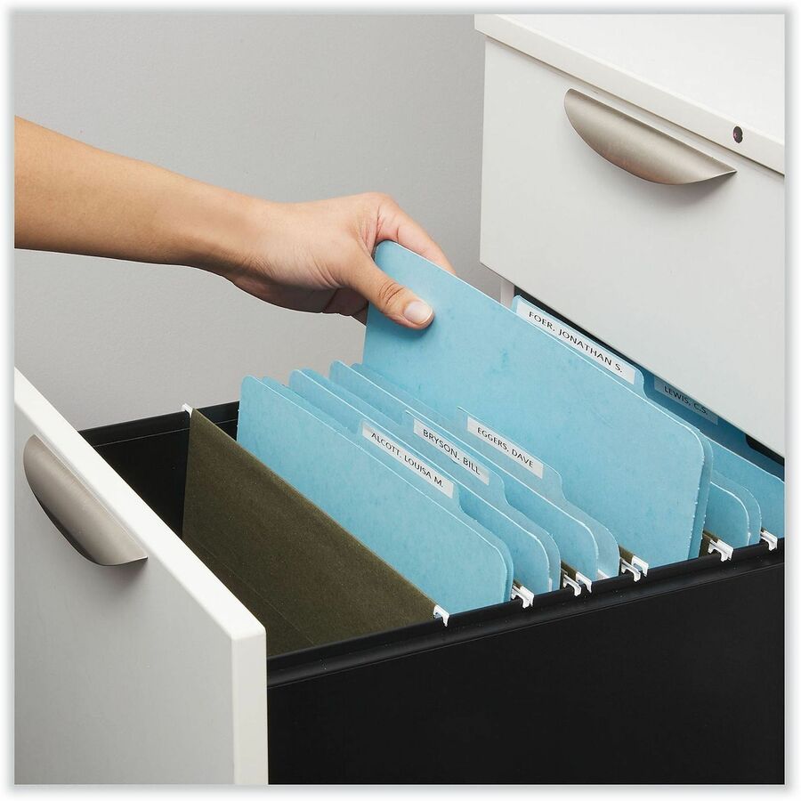Universal 2/5 Tab Cut Letter Classification Folder - 8 1/2" x 11" - 1 3/4" Expansion - 4 Fastener(s) - 2" Fastener Capacity - Top Tab Location - Assorted Tab Position - 1 Divider(s) - Light Blue - 20 Box