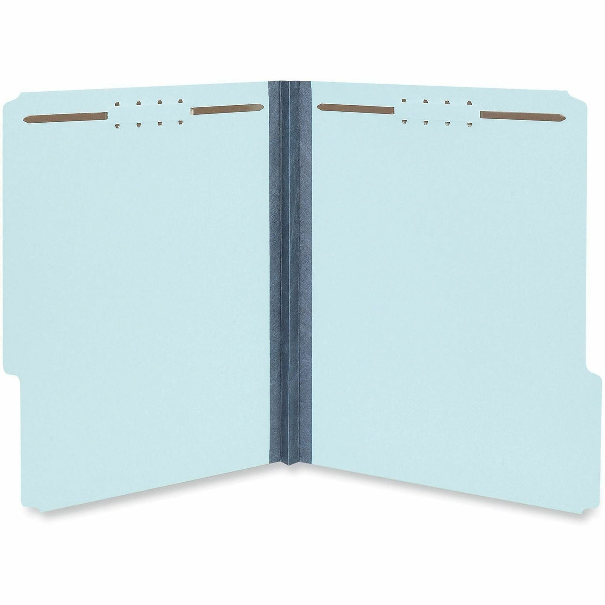 Universal 1/3 Tab Cut Letter Classification Folder - 8 1/2" x 11" - 1" Expansion - 2 Fastener(s) - 2" Fastener Capacity - Top Tab Location - Assorted Tab Position - Light Blue - 25 Box
