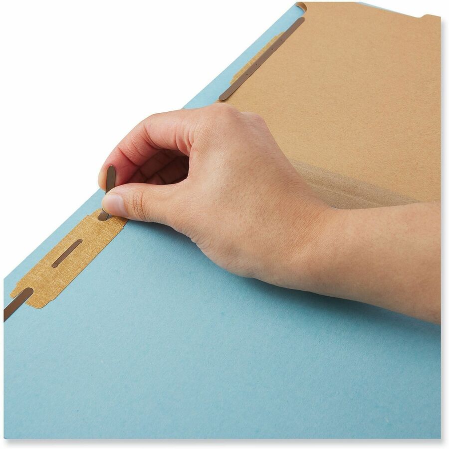 Universal 1/3 Tab Cut Letter Classification Folder - 8 1/2" x 11" - 1" Expansion - 2 Fastener(s) - 2" Fastener Capacity - Top Tab Location - Assorted Tab Position - Light Blue - 25 Box