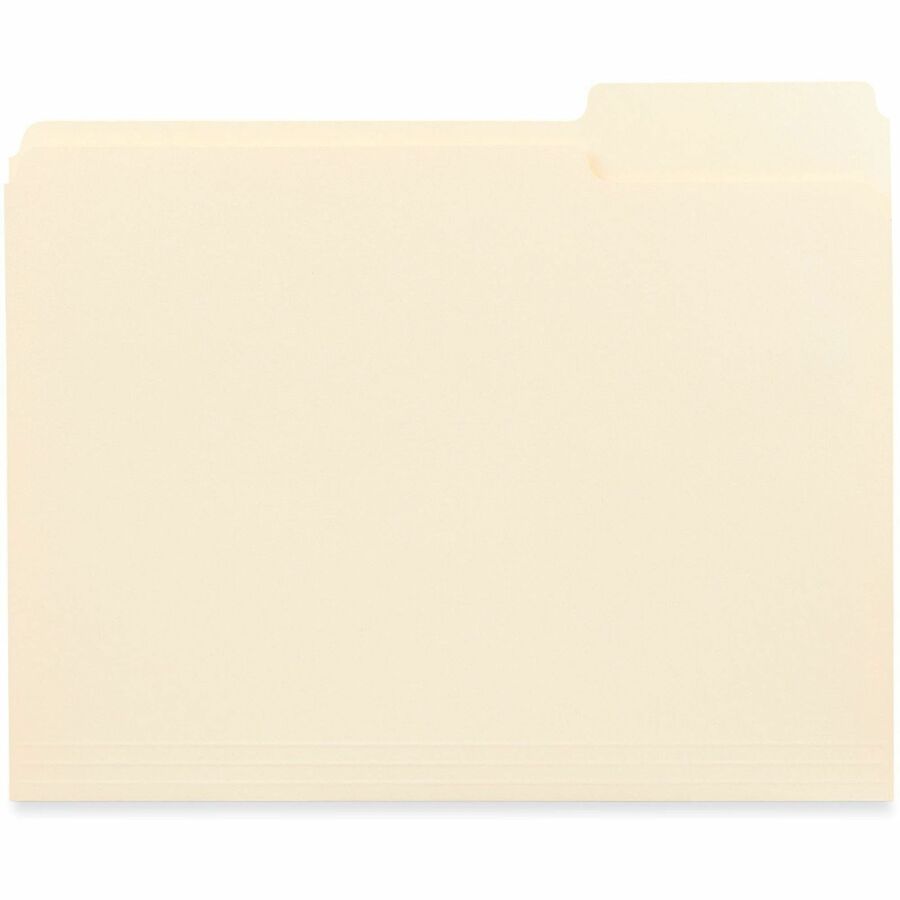 Universal 1/3 Tab Cut Letter Top Tab File Folder - 8 1/2" x 11" - 3/4" Expansion - Assorted Tab Position - 11 pt. - Paper Stock - 250 / Carton