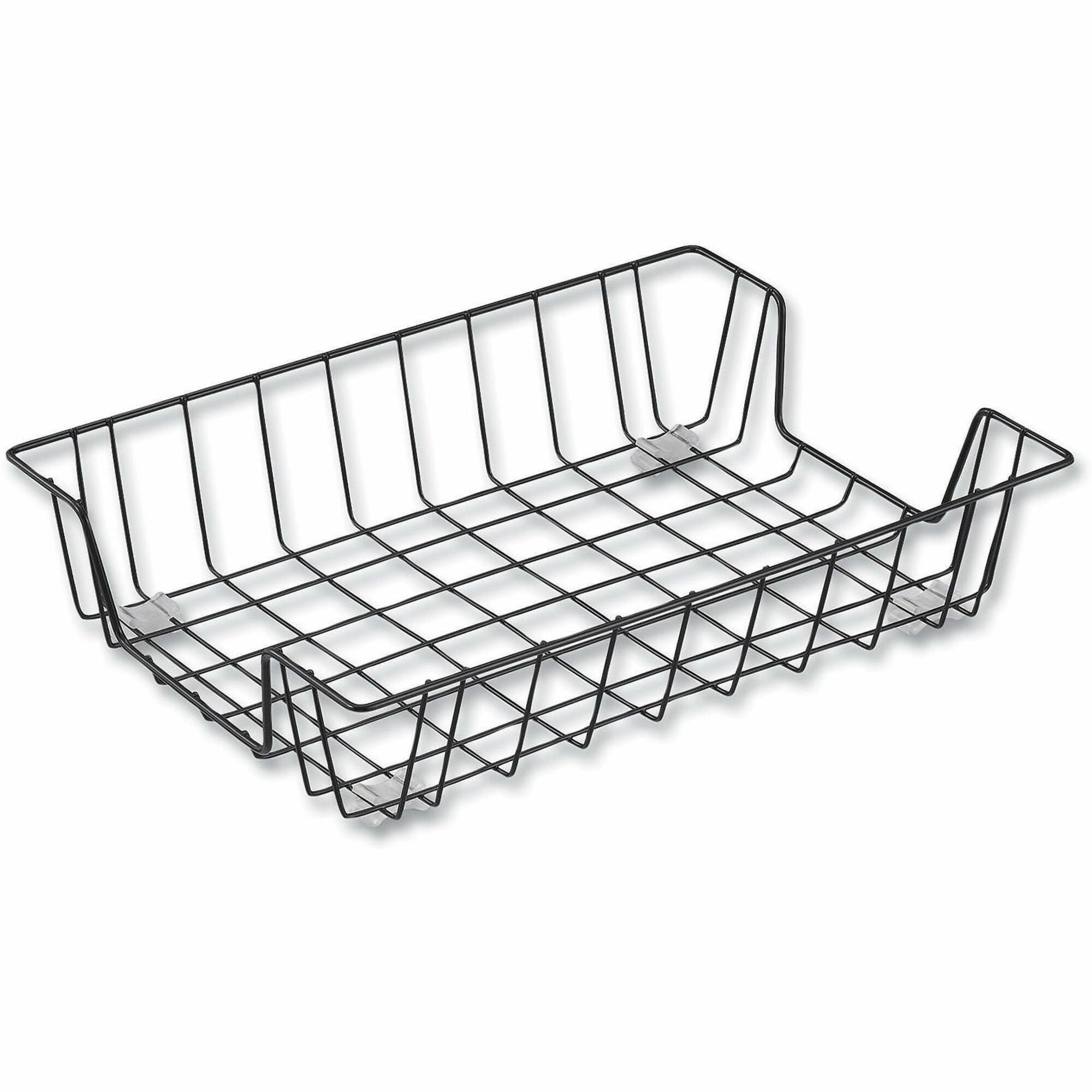 Universal Wire Metal Letter Tray, 1 Section, Letter Size Files, 10" x 14.13" x 3" , Black - 1 Compartment(s) - 3" Height x 10" Width x 14.13" Depth - Black - Steel Wire - 1 Each
