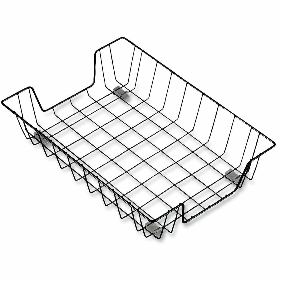 Universal Wire Metal Letter Tray, 1 Section, Letter Size Files, 10" x 14.13" x 3" , Black - 1 Compartment(s) - 3" Height x 10" Width x 14.13" Depth - Black - Steel Wire - 1 Each