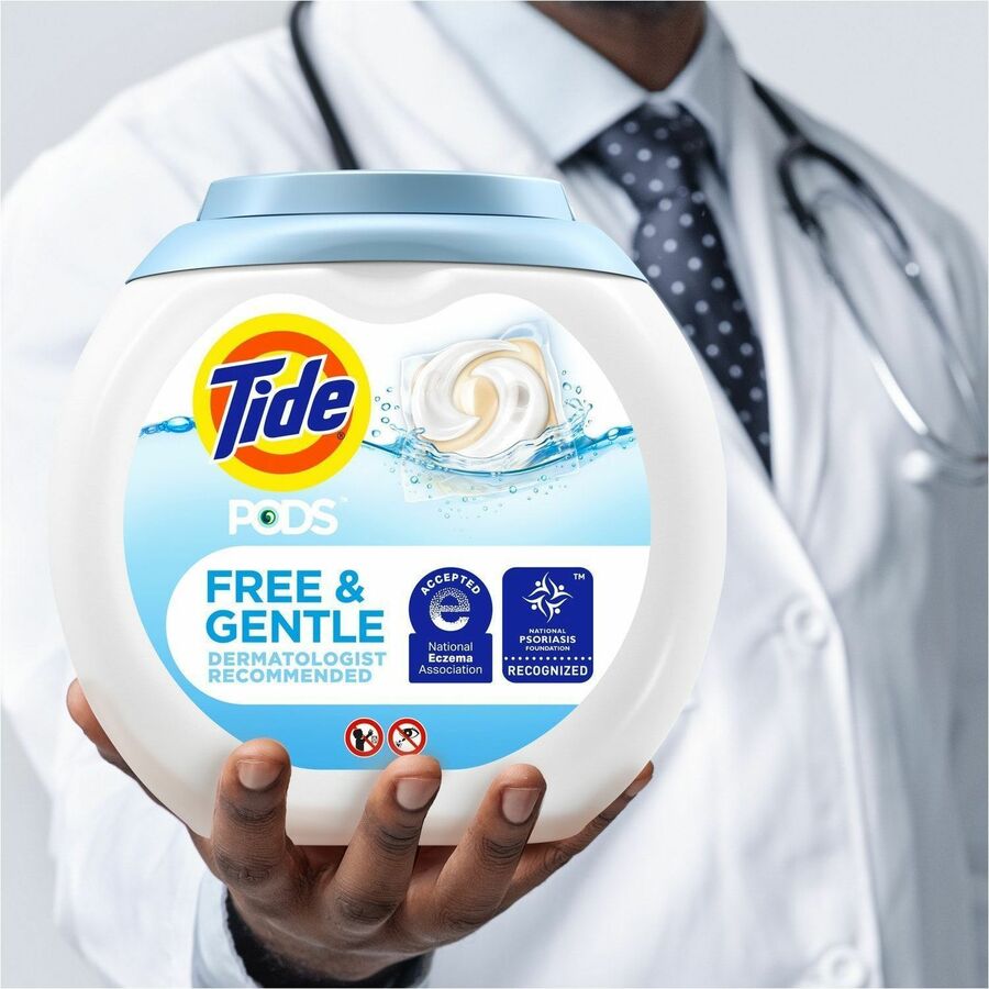 Tide Free & Gentle Laundry Detergent - For Household, Washing Machine - Liquid, Pod - Hypoallergenic, Dye-free, Color Safe, Unscented - 76