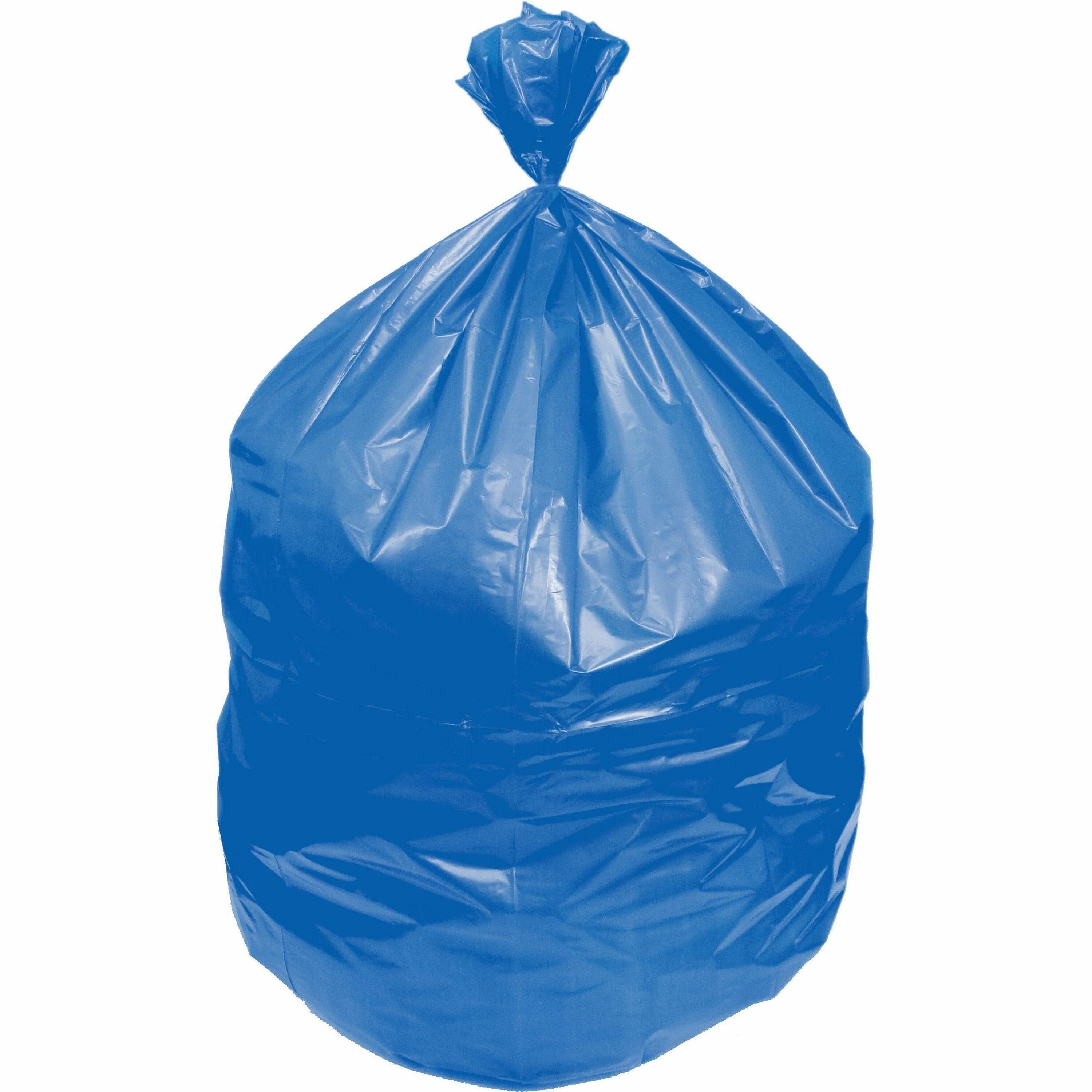 Heritage Eco Blend Max Can Liners - 33 gal Capacity - 33" Width x 0.80 mil (20 Micron) Thickness - Low Density - Blue Tint - Linear Low-Density Polyethylene (LLDPE), Resin - Can, Waste - Recycled - 1 Carton
