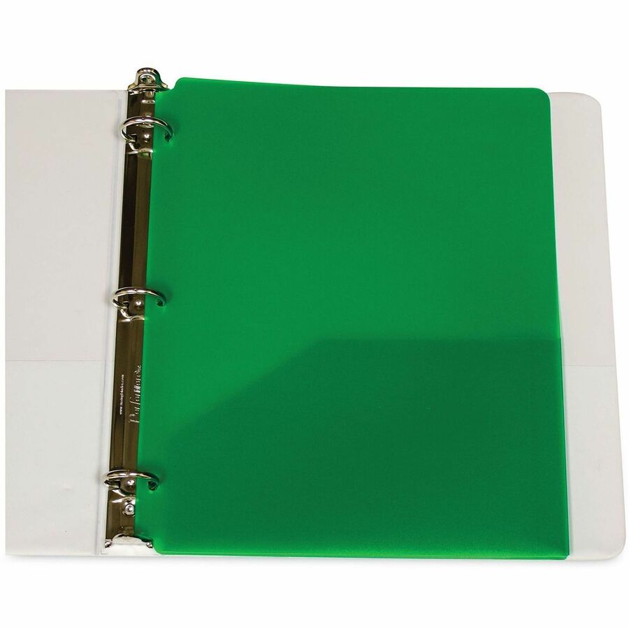 C-Line Letter Pocket Folder - 8 1/2" x 11" - 2 Pocket(s) - Poly, Polypropylene - Green - Heavyweight, Tear Resistant, Long Lasting, Pre-punched - 0% Recycled - 25 / Box