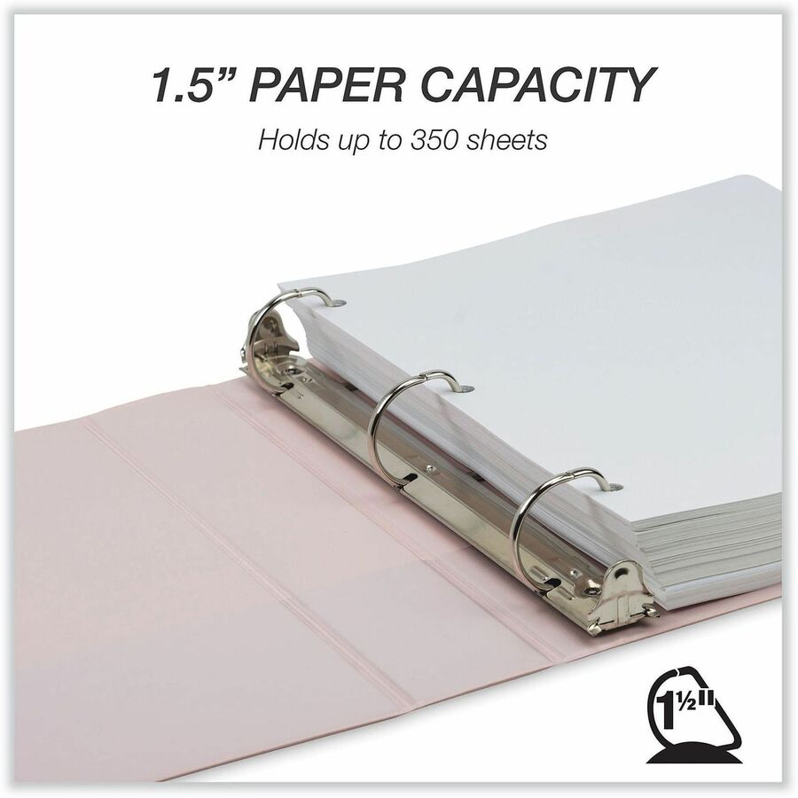 Samsill Earth's Choice Ring Binder - 1 1/2" Binder Capacity - Letter - Fastener(s): D-Ring - Rose - Recycled - 2 / Pack