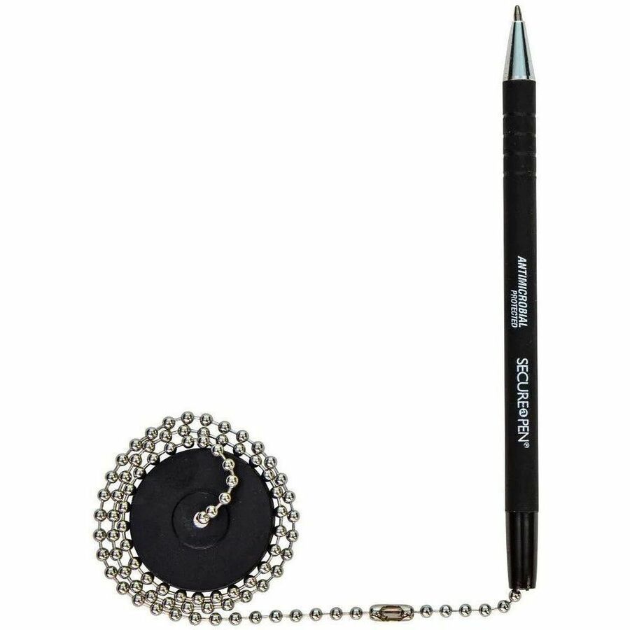 ControlTek Secure-A-Pen Kit - 1 mm Medium Pen Point - Black Ink - 1 Each