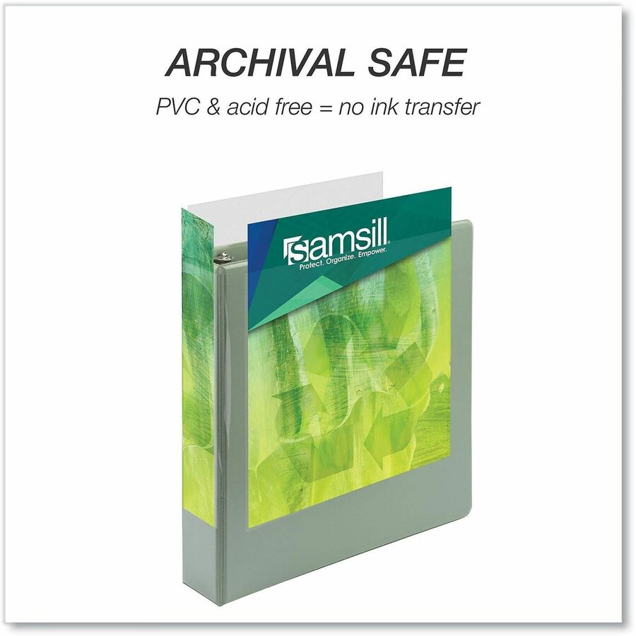 Samsill Earth's Choice Ring Binder - 1 1/2" Binder Capacity - Letter - Fastener(s): D-Ring - Sage - Recycled - 2 / Pack