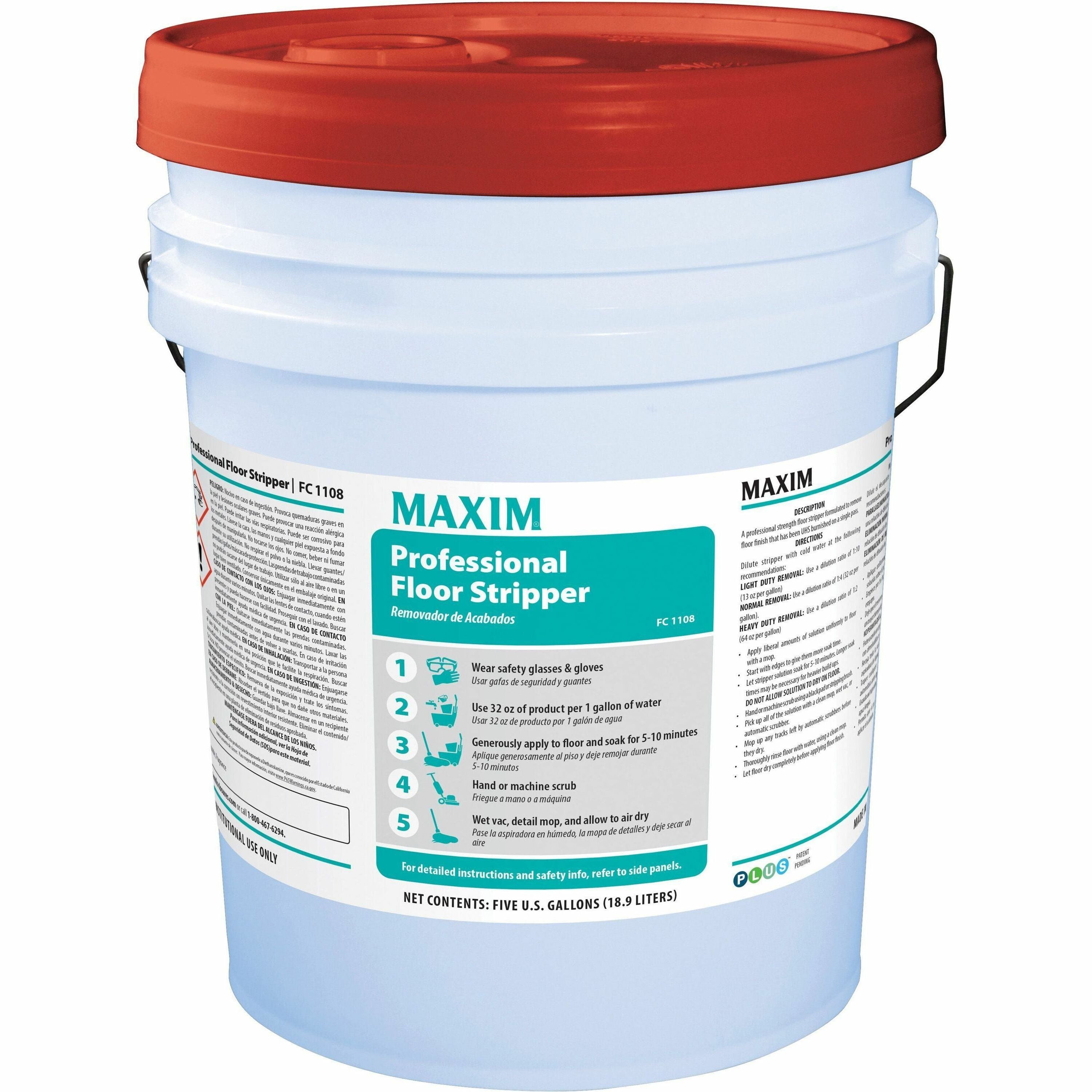 Midlab Professional Action Stripper - For Floor - Concentrate - Liquid - 640 fl oz (20 quart) - Citrus Scent - Rinse-free, Ammonia-free - White - 1 Each