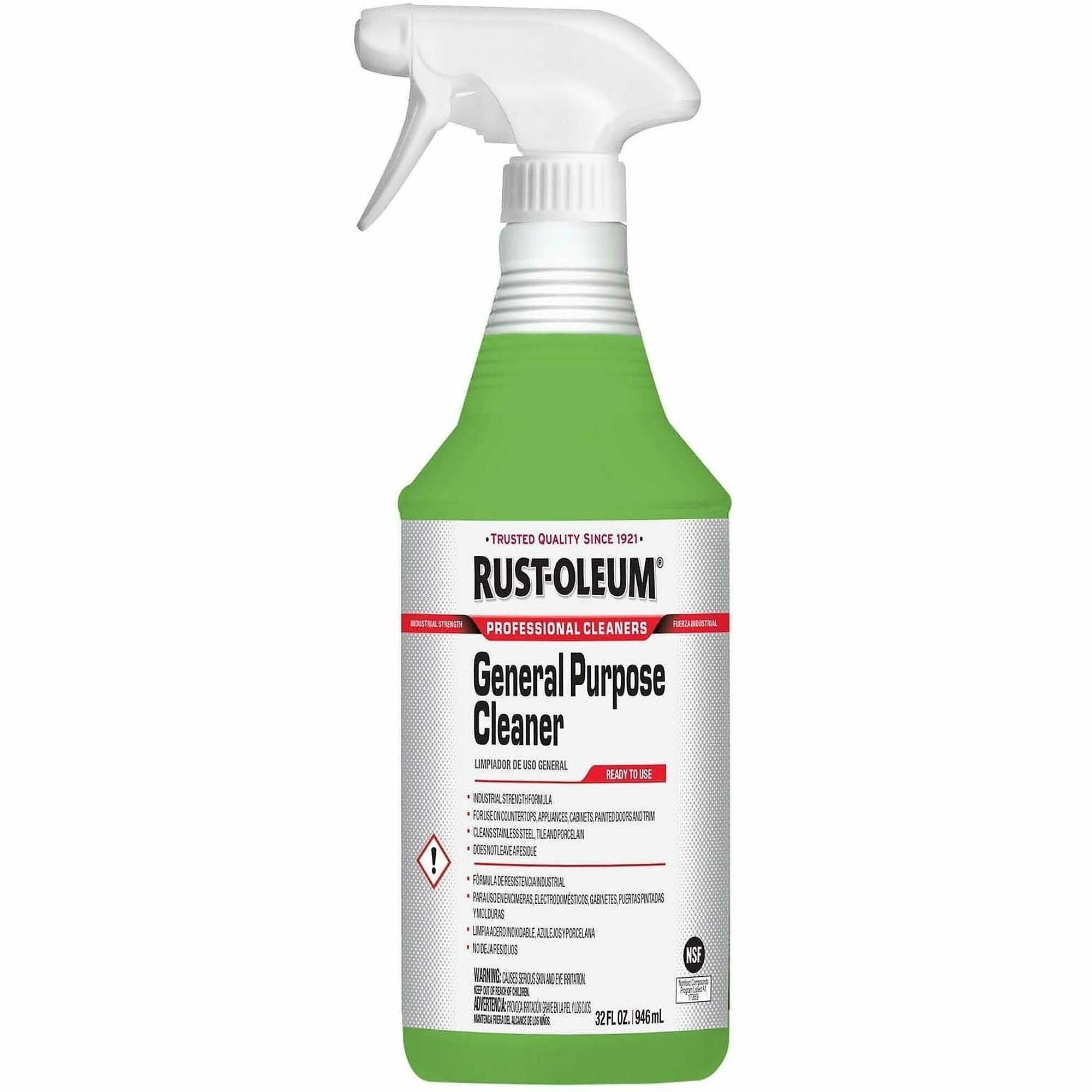 Rust-Oleum General-Purpose Concentrate Cleaner - For Multi Surface, Multipurpose - Concentrate - Spray - 32 fl oz (1 quart) - 12.2 to 12.5 pH - Mild Scent - Recommended For: Grime Remover, Grease Remover, Soap Scum Remover, Stain Remover, Dirt Remover ...