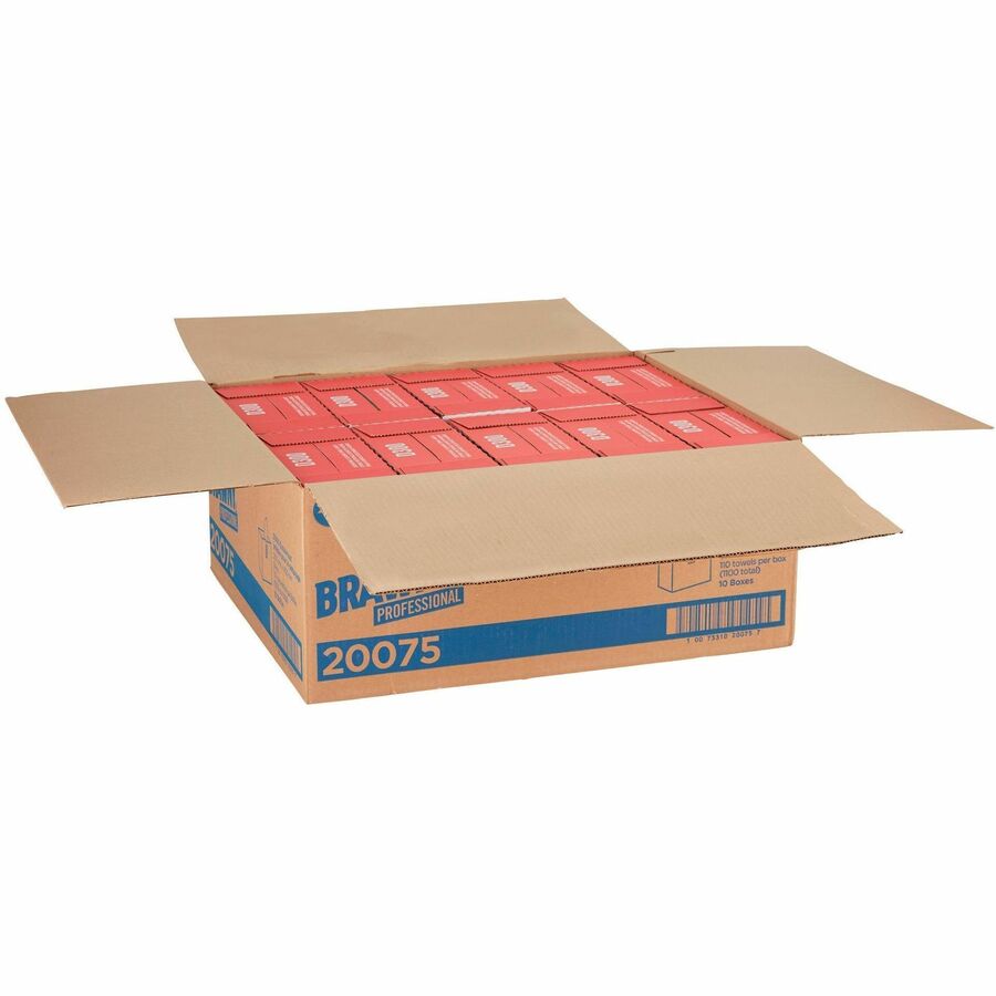 Brawny&reg; Professional D300 DRC Wipers - 1 Ply - 9.20" Width x 15.60" Length - White - 10 / Carton