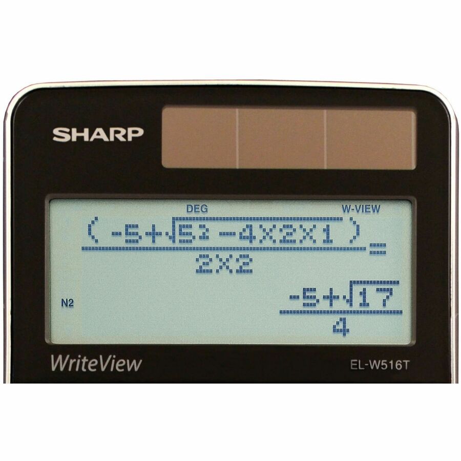 Sharp EL-W516TB-SL Scientific Calculator - 640 Functions - LCD Display, Independent Memory, Hard Case, Dual Power - 4 Line(s) - 16 Digits - LCD - 96 x 32 - Solar, Battery Powered - 6.4" Height x 3.1" Width x 0.6" Depth - Black, Silver - 1 Each