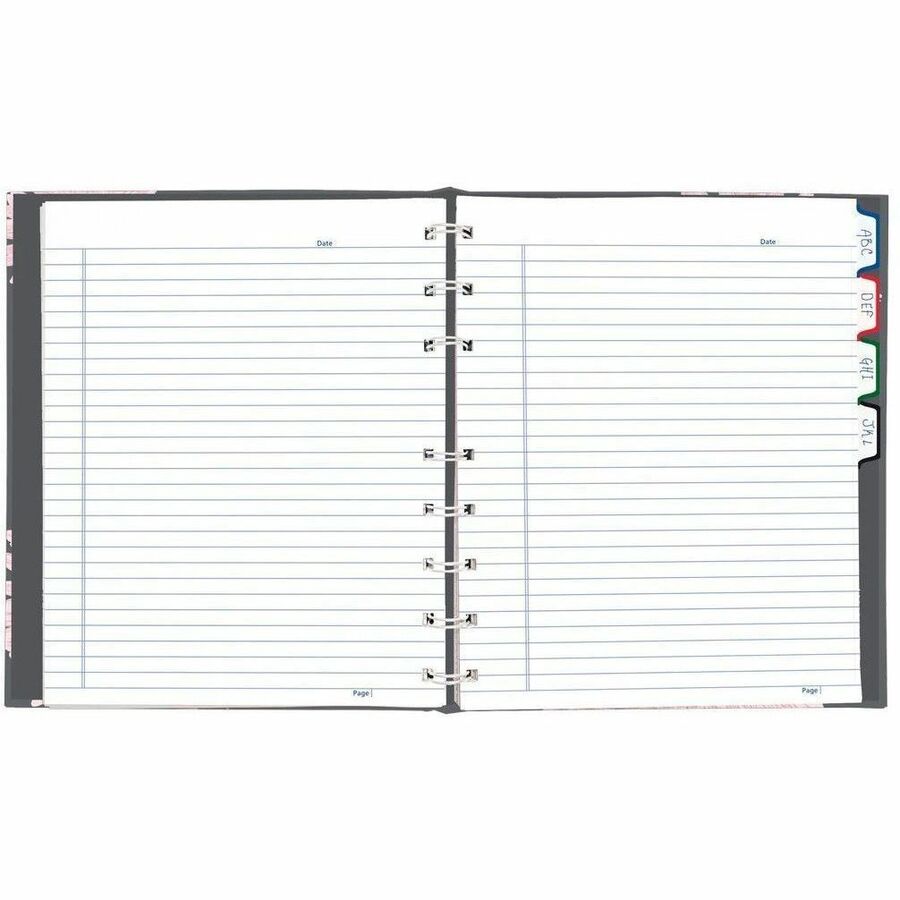 Blueline NotePro Pink Daisy Notebook - 150 Pages - Twin Wirebound - Ruled Margin - 9 1/4" x 7 1/4" Sheet Size - Pink Daisy Cover - Micro Perforated, Note Section, Hard Cover, Sturdy, Self-adhesive Tab, Storage Pocket, Acid-free Paper, Fade Resistant, I...