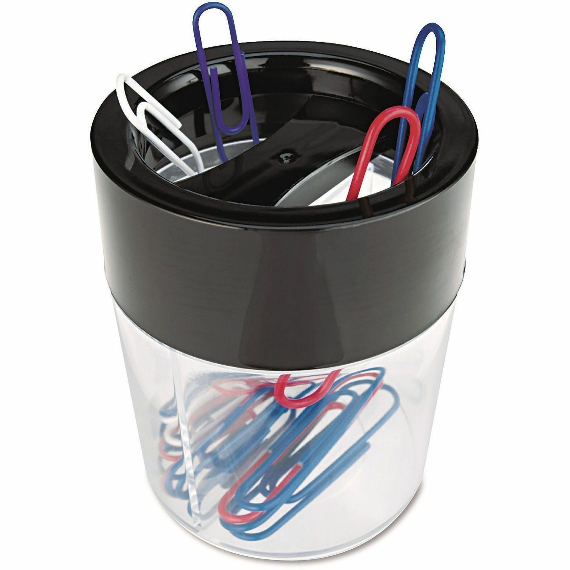 Universal Desktop Organizer - 2 Compartment(s) - 3" Height - Desktop, Desk - Magnetic, Compact, Durable - Black, Clear - Plastic - 1 Each