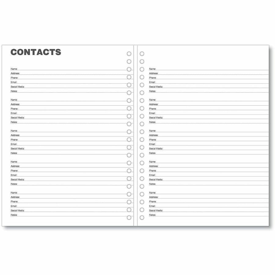 Universal Planner - Large - Monthly - 14 Month - December 2025 to January 2027 - 1 Month Double Page Layout - 8" x 11" Sheet Size - White Sheet - Twin Wire - Black Pajco Lexide, Faux Leather Cover - Future Planning Page, Dates to Remember Page, Holiday...