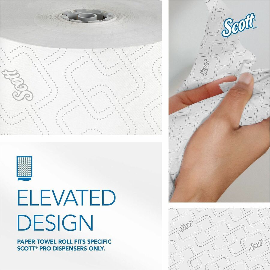 Scott Pro Paper Towel - 1 Ply - 1 3/4" Core - White - Paper - 6 / Case