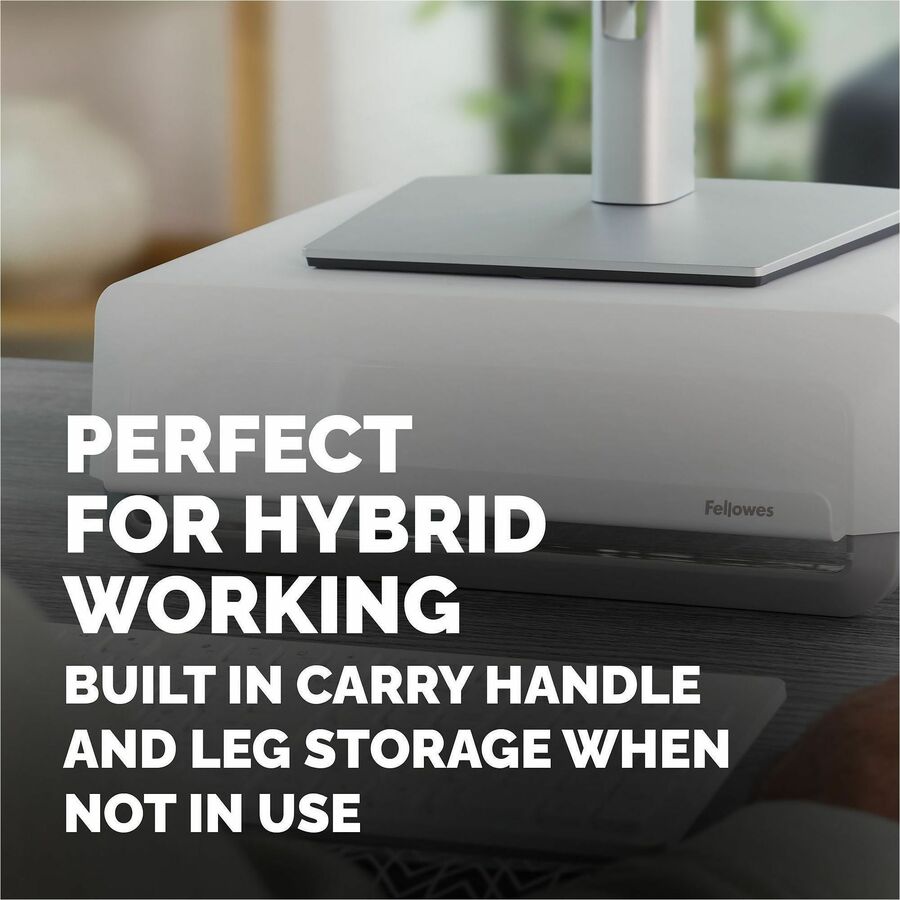 Fellowes Breyta Monitor Stand - White - For Monitor - Adjustable Height, Ergonomic