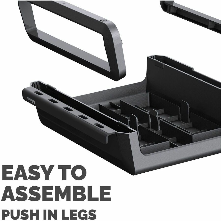 Fellowes Breyta Monitor Stand - Black - For Monitor - Adjustable Height, Ergonomic