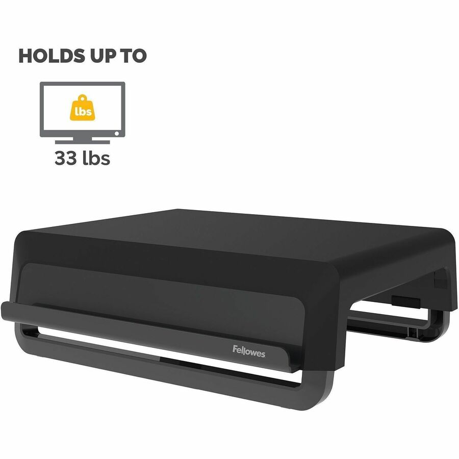 Fellowes Breyta Monitor Stand - Black - For Monitor - Adjustable Height, Ergonomic