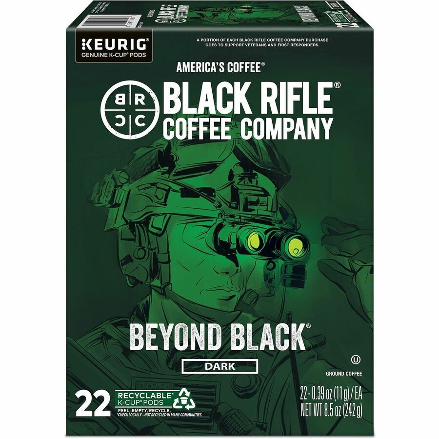 Black Rifle K-Cup, Pod Beyond Black K-Cups - Compatible with Keurig Brewer - Dark - 22 K-Cup - K-Cup, Pod - Beyond Black - Kosher - 4 / Carton