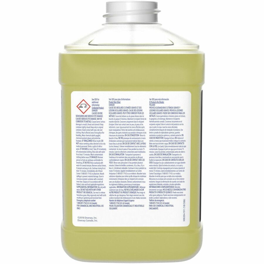 Suma Break-Up SC D3.5 - For Multipurpose - Ready-To-Use/Concentrate - Liquid - 84.5 fl oz (2.6 quart) - 11.36 to 13.9 pH - Surfactant Scent - Kosher, Solvent-free, Rinse-free, Heavy Duty - Yellow - 2 / Pack