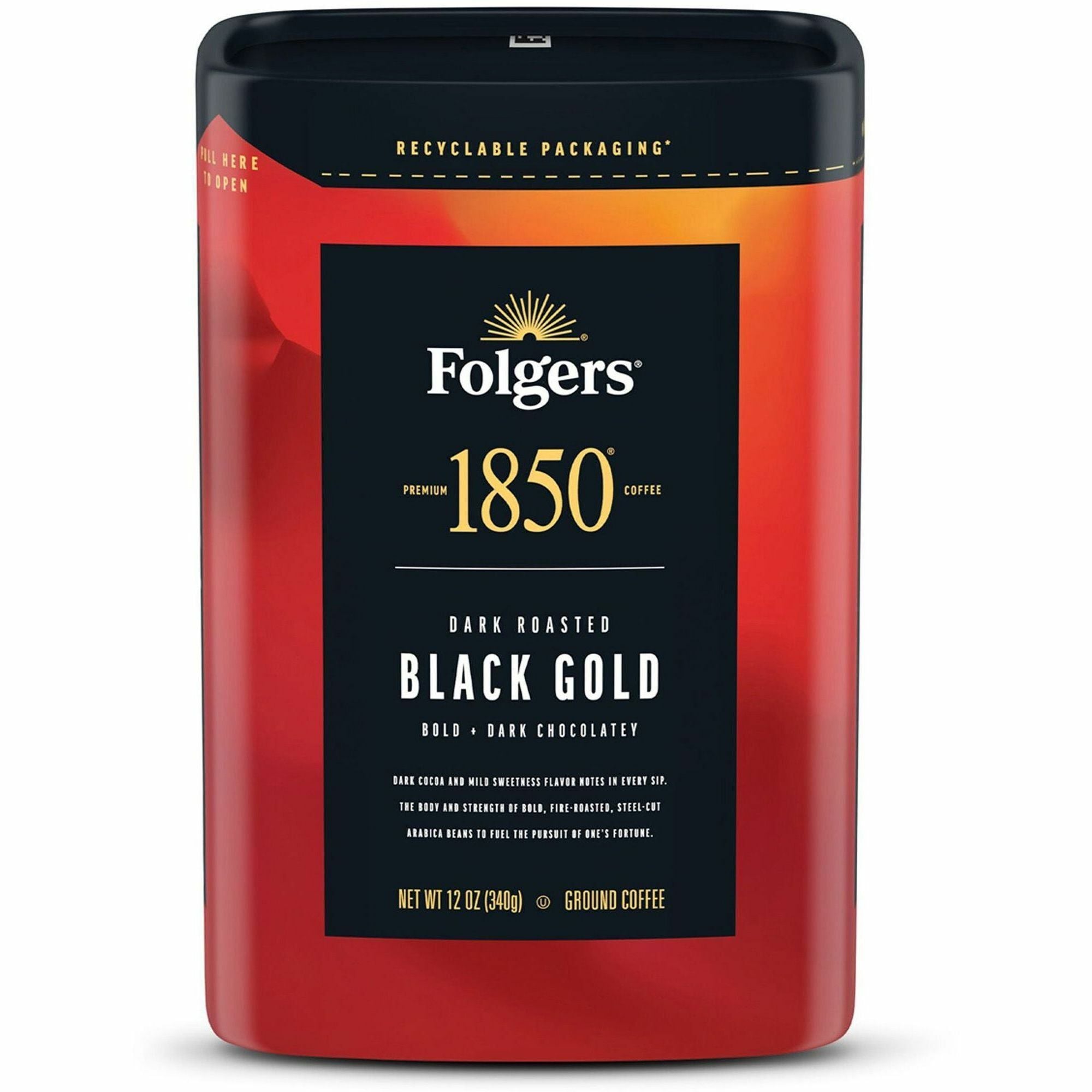 Folgers&reg; Ground Black Gold Dark Roast Ground Coffee - Black Coffee - Dark - Ground - Black Gold - 1 Each