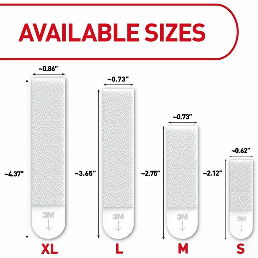 Command Hanging Strip - 19.84 lb (9 kg) Capacity - for Apartment, Art, Board, Clock, Concrete, Decoration, Dorm, Frame, Home, Mirror, Office, ... - White - 1 Pack