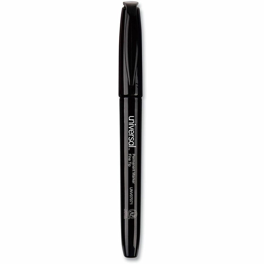 Universal Pen-Style Permanent Marker Value Pack, Fine Bullet Tip, Black, 36/Pack - Bullet, Fine Marker Point - Black Ink - General Purpose - 36 / Pack
