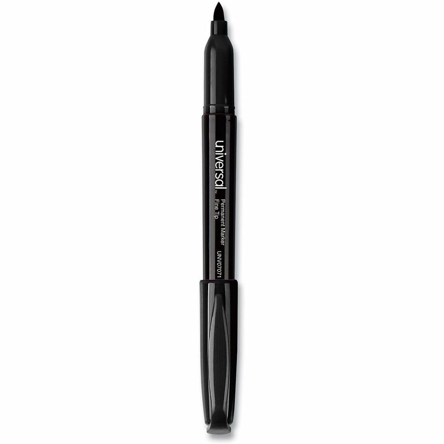 Universal Pen-Style Permanent Marker Value Pack, Fine Bullet Tip, Black, 36/Pack - Bullet, Fine Marker Point - Black Ink - General Purpose - 36 / Pack